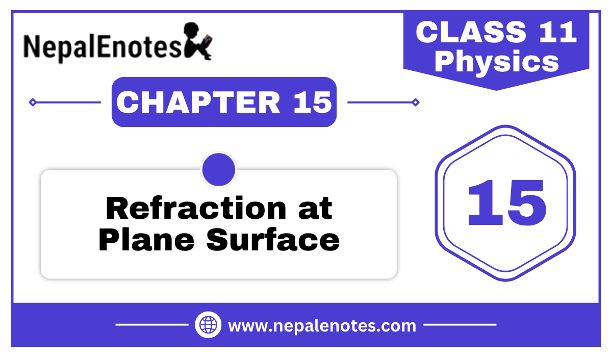Class 11 Physics Refraction at Plane Surface Notes