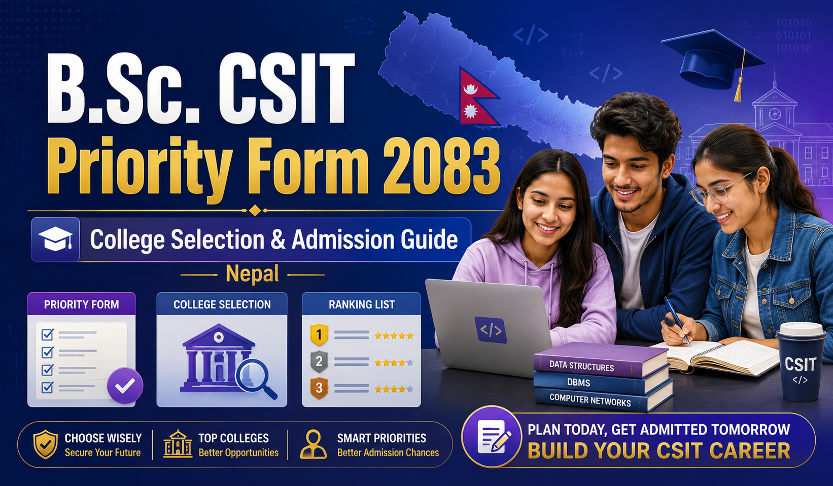 🥇 B.Sc. CSIT Priority Form 2083 – Complete College Selection & Admission Guide